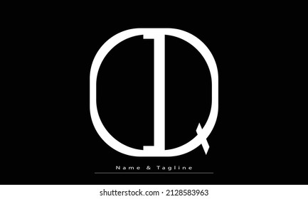 Alphabet letters Initial Monogram Logo CQ, QC