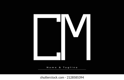 Letras alfabéticas Iniciales Monograma CM, MC