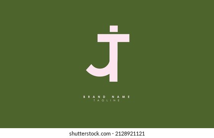 Alphabet letters Initials Monogram logo JT, TJ, T and J