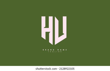 Alphabet letters Initials Monogram logo HU, UH, U and H