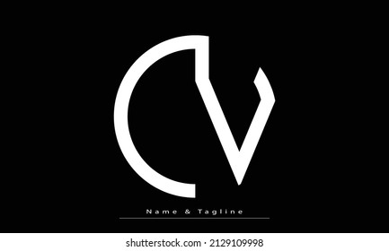 Alphabet letters Initials Monogram logo CV, VC