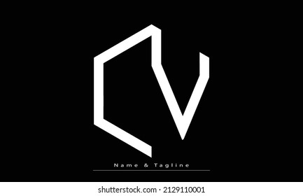 Alphabet letters Initials Monogram logo CV, VC