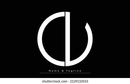 Letras alfabéticas Logo del primer monograma CU, UC