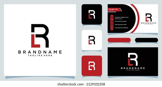 Alphabet letters Initials Monogram logo LR and RL with business card design
