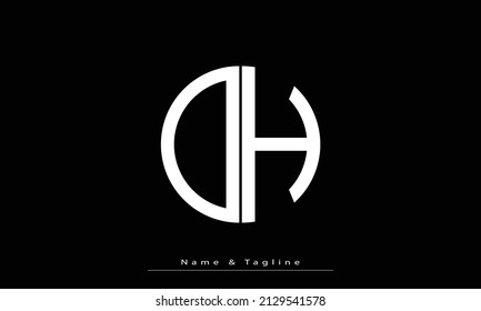 Alphabet letters Initial Monogram Logo DH, DH