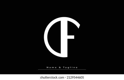 Alphabet letters Initials Monogram logo DF, DF