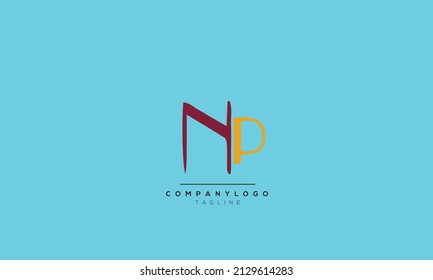 Alphabet letters Initials Monogram logo NP, NP INITIAL, NP letter