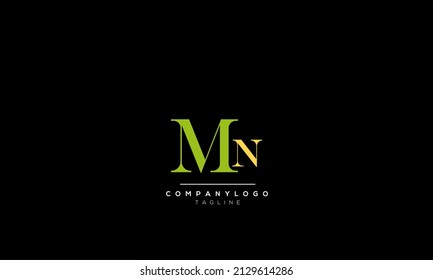 Letras alfabéticas Iniciales Logo Monograma MN, MN INICIAL, letra MN