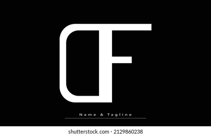 Letras alfabéticas Iniciales Monograma DF, DF