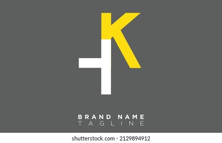 Alphabet letters Initials Monogram logo HK, KH, H and K