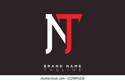 Alphabet letters Initials Monogram logo NT, TN, N and T