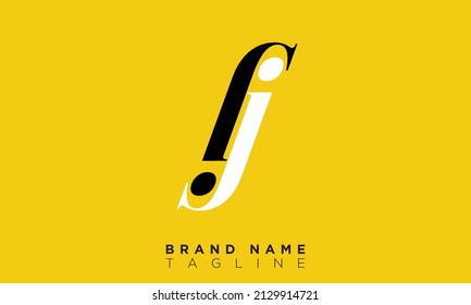 Alphabet letters Initials Monogram logo FJ, JF, F and J