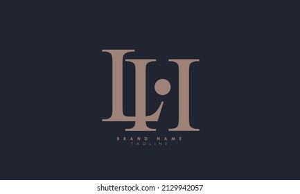 Alphabet letters Initials Monogram logo LH, HL, L and H