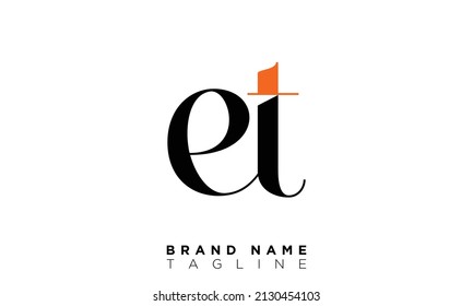 Alphabet letters Initials Monogram logo ET, TE, E and T