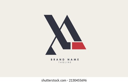 Alphabet letters Initials Monogram logo LA, AL, L and A