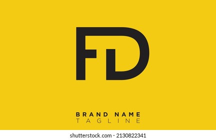 Alphabet letters Initials Monogram logo FD, DF, F and D