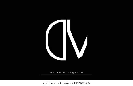 Letras alfabéticas Iniciales Monograma DV , VD
