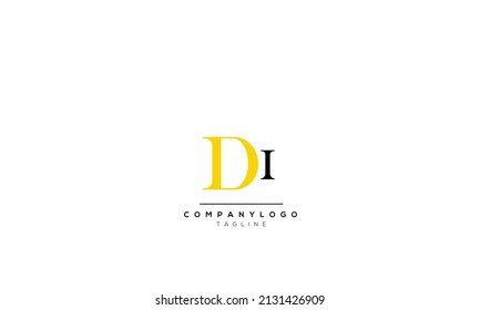 Alphabet letters Initials Monogram logo DI, DI INITIAL, DI letter