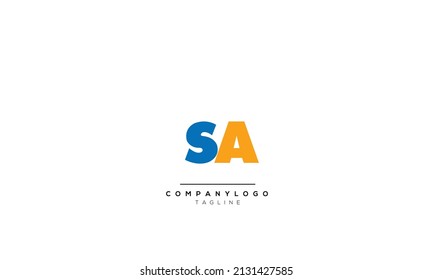 Letras alfabéticas Iniciales Monograma SA, SA INITIAL, letra SA