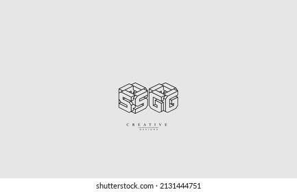Alphabet letters Initials Monogram logo SG GS S G
