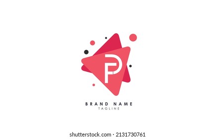 Alphabet letters Initials Monogram logo FP, PF, F and P