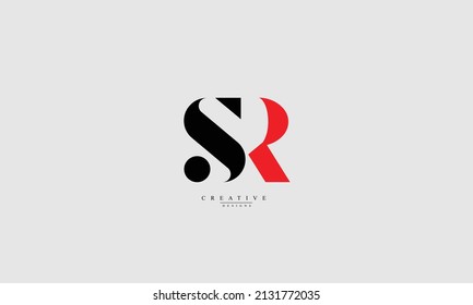 Letras alfabéticas Iniciales Monograma SR RS S R