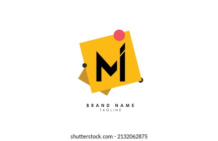 Alphabet letters Initials Monogram logo MI, IM, M and I