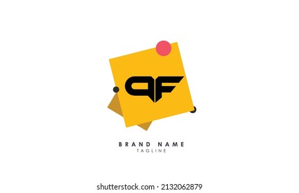 Letras alfabéticas Iniciales Logotipo Monograma QF, FQ, Q y F