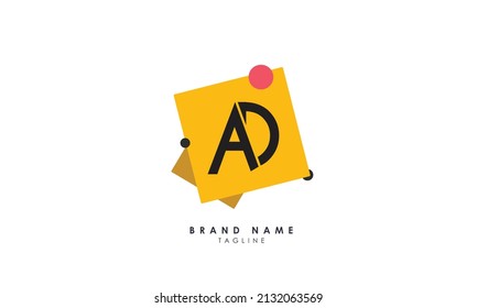 Alphabet letters Initial Monogram Logo AD, DA, A und D