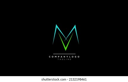 Letras alfabéticas Iniciales Logo Monograma MV, MV INITIAL, letra MV