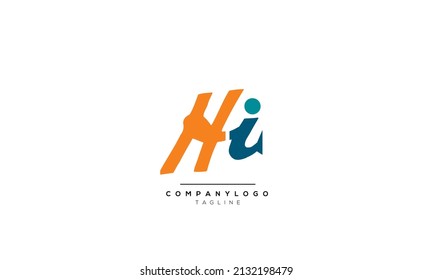 Alphabet letters Initials Monogram logo HI, HI INITIAL, HI letter