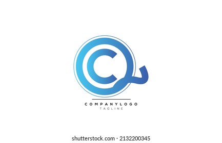 Alphabet letters Initials Monogram logo CQ, CQ INITIAL, CQ letter