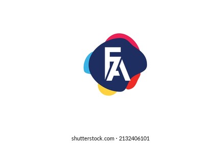 Letras alfabéticas Iniciales Monograma FA, AF, F y A