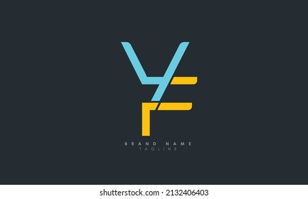 Alphabet letters Initials Monogram logo YF, FY, Y and F
