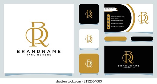 Alphabet letters Initials Monogram logo BR or RB with business card design