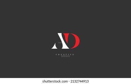 Alphabet letters Initials Monogram logo AD DA A D