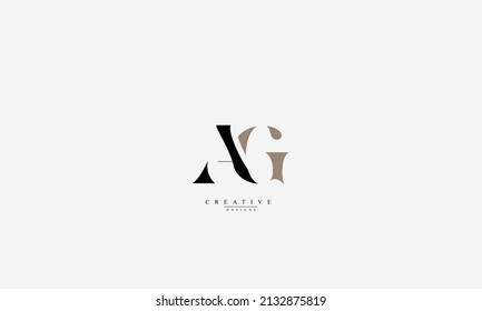 Letras alfabéticas Iniciales Monograma AG GA A G