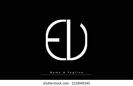 Alphabet letters Initials Monogram logo EU ,  UE