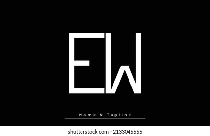 Letras alfabéticas Iniciales Logo Monograma EW, WE