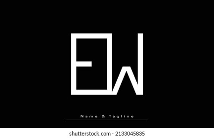 Alphabet letters Initials Monogram logo EW, WE