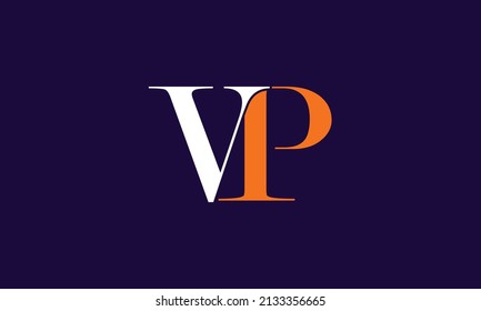 Alphabet letters Initials Monogram logo VP, PV, V and P