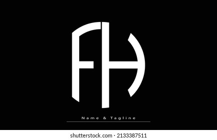 Alphabet letters Initials Monogram logo FH , HF