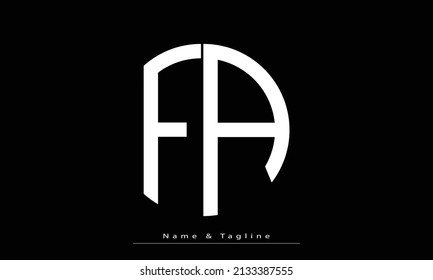 Letras alfabéticas Iniciales Monograma FA , AF
