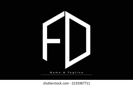 Alphabet letters Initials Monogram logo FD , DF