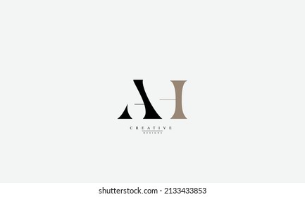 Alphabet letters Initials Monogram logo AH HA A H