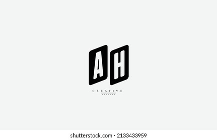 Alphabet letters Initials Monogram logo AH HA A H