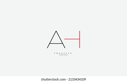 Alphabet letters Initials Monogram logo AH HA A H
