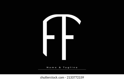 Alphabet letters Initial Monogram logo FF