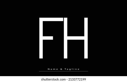 Alphabet letters Initials Monogram logo FH , HF