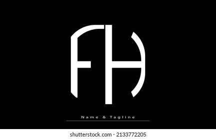 Alphabet letters Initial Monogram Logo FH, HF